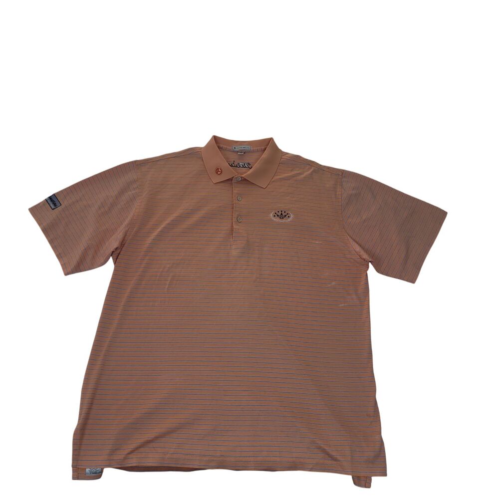 Peter Millar Scotty Cameron Circle T 7 Point Crown Polo L Orange Stripe
